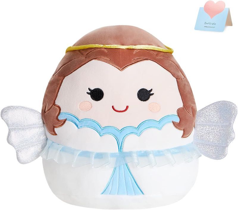 Photo 1 of BSTAOFY Cute Angel Soft Plush Pillow with Wings & Halo Collection Squishy Angel Stuffed Animal Valentines Cushion Christmas Holiday Birthday Gifts for Kids, 12’’
