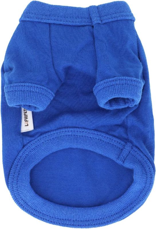 Photo 1 of 100% Cotton Dog Tee Shirt for Small Dogs Teacup Chihuahua Yorkie Puppy Clothes-Blue/XXS