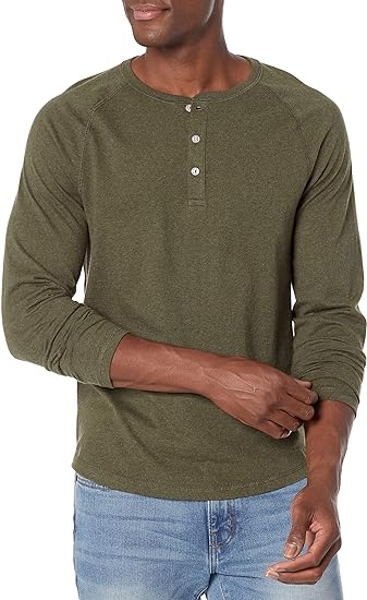 Photo 1 of Amazon Essentials Men's regular-Fit Long-Sleeve Henley Shirt m
