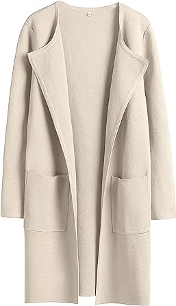 Photo 1 of Caracilia Womens Knit Cardigan Sweaters Oversized Open Front Long Sleeve Lapel Casual Jacket 2023 Fall Coat Dressy Coatigan xl