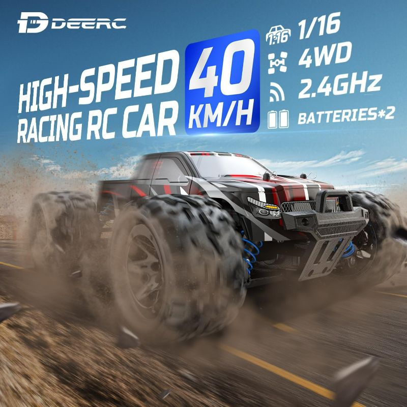 Photo 3 of (READ FULL POST) DEERC 9300 Remote Control Car High Speed RC Cars for Kids Adults 1:16 Scale 40 KM/H 4WD Off Road Monster Trucks,2.4GHz All Terrain Toy Trucks with 2 Rechargeable Battery 1:16 9300