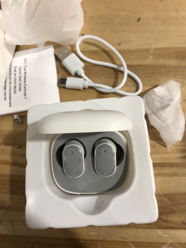 Photo 2 of HTC True Wireless Earbuds 7 Bluetooth 5.3, in-Ear Headphones Noise Cancelling for Gaming, Exercising - 40ms Ultra Low Latency/22H Playtime/Game Modes/10mm Driver/Built-in Microphone -Gray
