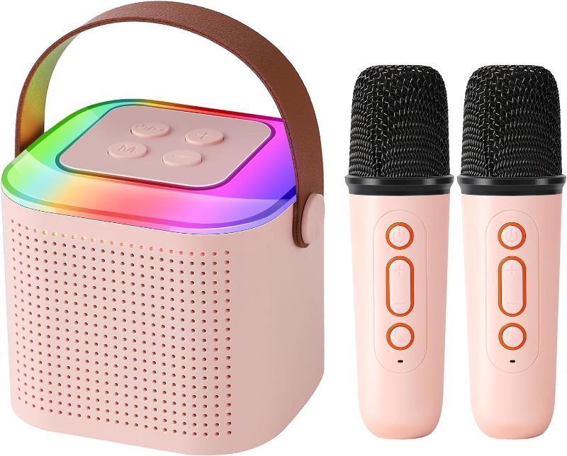 Photo 1 of Karaoke Machine for Kids & Adults? Mini Portable Bluetooth Karaoke Speaker with 2 Wireless Mics ?Gifts Toys for Girls Boys Family Home Party?Birthday Party