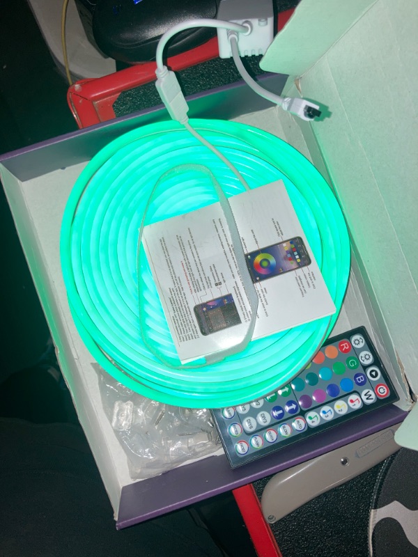 Photo 2 of (READ FULL POST) LETIANPAI 32.8Ft Led Neon Rope Lights,Control with App/Remote,Flexible Led Rope Lights,Multiple Modes,IP68 Outdoor RGB Neon Lights Waterproof,Music Sync Gaming Led Neon Strip Lights for Bedroom Indoor
