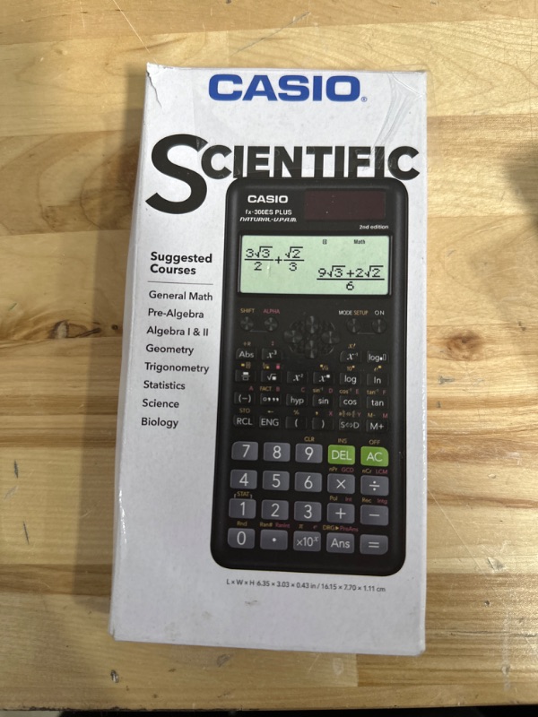 Photo 1 of Casio fx-300ESPLUS2 2nd Edition, Standard Scientific Calculator, Black