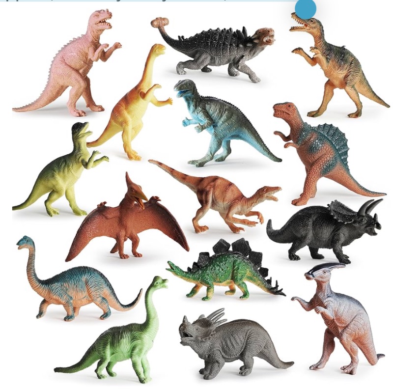 Photo 1 of (6-Pack) Large 7" Toy Dinosaurs Set - Enormous Variety of Authentic Type Plastic Dinosaurs - Great as Dinosaur Party Supplies, Birthday Party Favors, and More