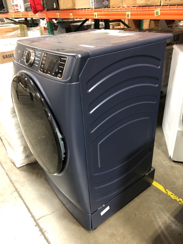 Photo 3 of GE 7.8-cu ft Stackable Smart Electric Dryer (Sapphire Blue) ENERGY STAR
