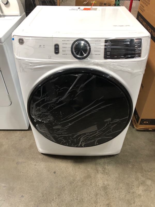 Photo 2 of GE 7.8-cu ft Stackable Smart Electric Dryer (White) ENERGY STAR
