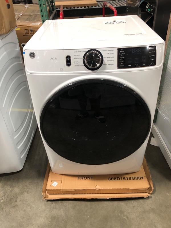 Photo 2 of GE 7.8-cu ft Stackable Smart Electric Dryer (White) ENERGY STAR
