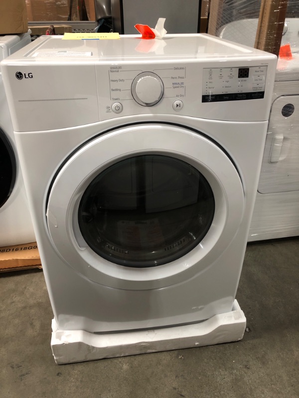 Photo 2 of LG 7.4-cu ft Stackable Electric Dryer (White) ENERGY STAR
