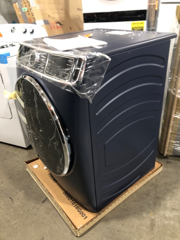 Photo 3 of GE 7.8-cu ft Stackable Steam Cycle Smart Electric Dryer (Sapphire Blue)
