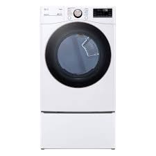 Photo 1 of LG True Steam 7.4-cu ft Stackable Steam Cycle Smart Electric Dryer (White) ENERGY STAR
