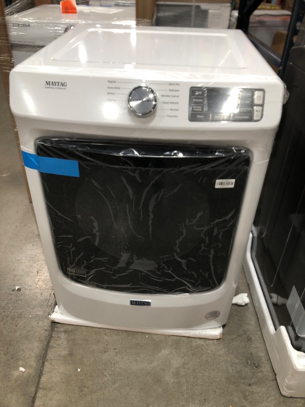 Photo 2 of Maytag 7.3-cu ft Stackable Electric Dryer (White) ENERGY STAR
