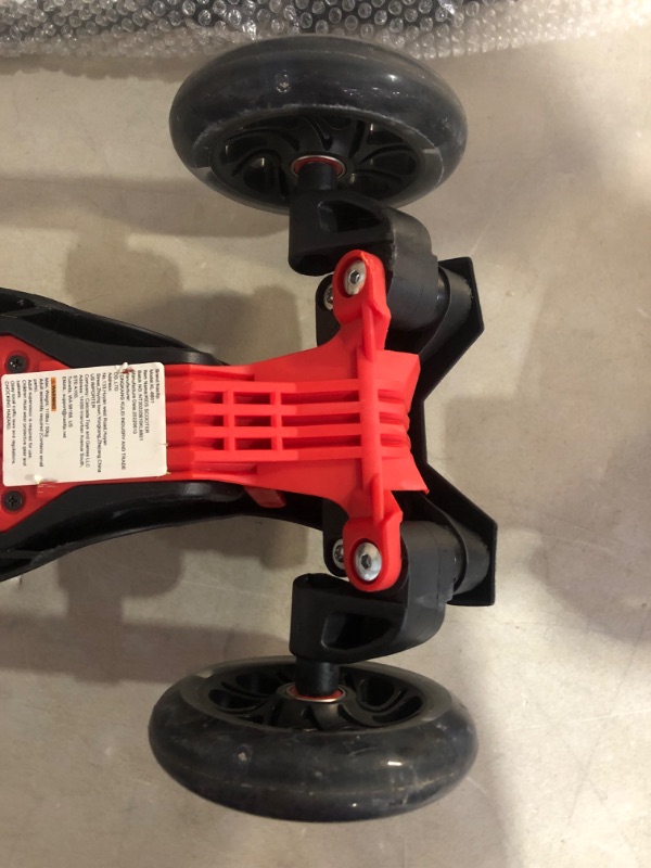 Photo 4 of Black & Red Kick Scooter For Kids (ABEC-7 Bearings, LED Flashjing wheel, 4x adjustable handlebar, one press-button release design) 