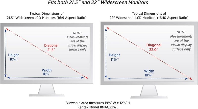 Photo 4 of (READ FULL POST) Kantek MAXVIEW LCD Monitor Magnifier for 21.5-Inch and 22-Inch Widescreen Monitors (Measured Diagonally) (MAG22WL)
