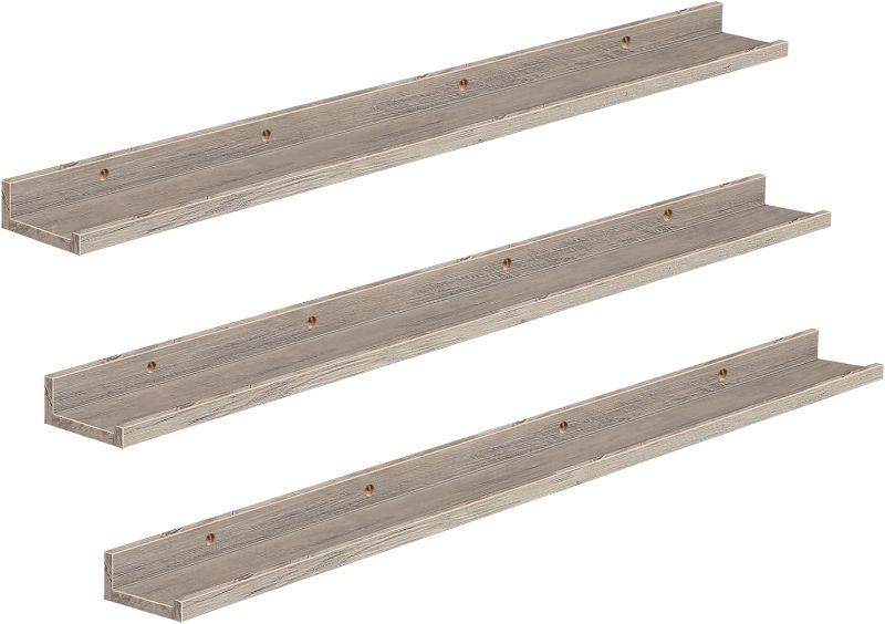 Photo 1 of * used item * minor damage *
HOOBRO Floating Shelves, Wall Shelf Set of 3, 47.2 Inches Hanging Shelves with Raised Edge 