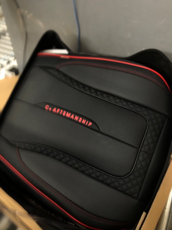 Photo 1 of Coverado Auto Seat Covers, Premium Nappa Leather Front and Rear Seat Covers 5pcs, Universal Car Seat Protectors Full Set Universal Fit for Most Cars, Sedans, SUVs and Trucks, Red Black-and-Red