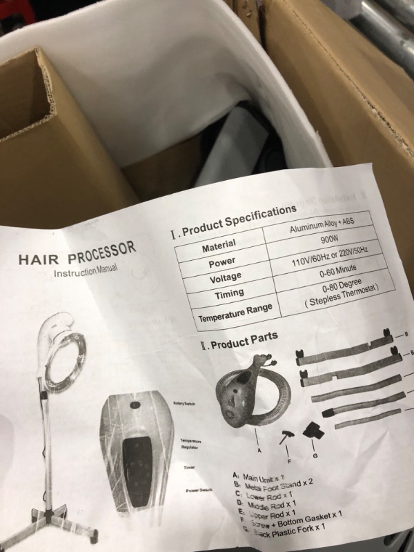 Photo 4 of AceFox Stand Hair Dryer, Orbiting Rotating Hair Processor, Perm Styling Grey