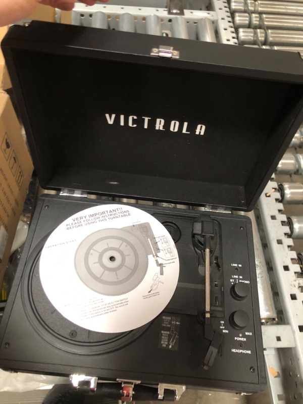 Photo 3 of Victrola Journey+ Bluetooth Suitcase Record Player, Black (VSC-400SB-BLK-SDF) Black Record Player