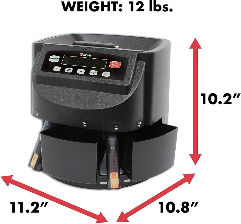 Photo 4 of (READ FULL POST) Cassida C200CAD Canadian Coin Counter/Sorter/Roller