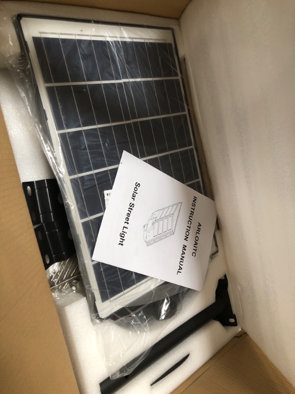 Photo 1 of 1200W Solar Street Lights Outdoor, 120000LM Solar Street Lights with Motion Sensor and Remote Control, Solar Street Lights Outdoor Dusk to Dawn, IP67 LED Solar Street Light for Courtyards (2 Pack) 1200W 2 Pack