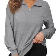 Photo 1 of Fisoew Women's Half Zip Pullover Sweatshirts Workout Long Sleeve Stand Collar Casual Sweatshirt