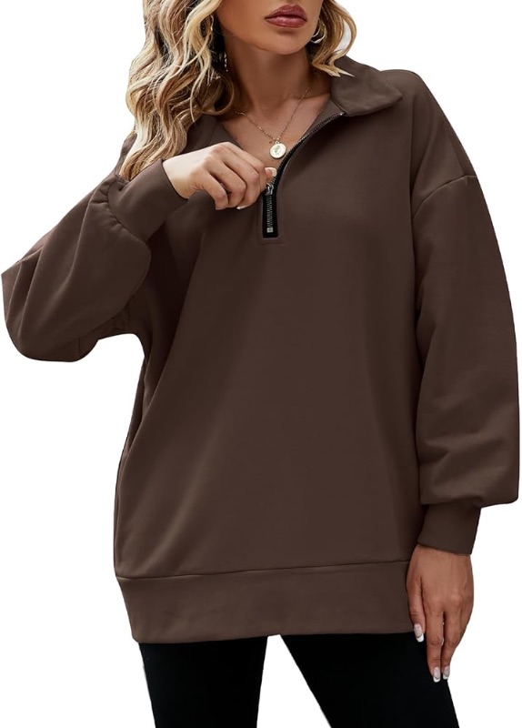 Photo 1 of Darong Womens Oversized Half Zip Pullover Jacket Fall Fashion Outfits 2023 Y2k Clothes