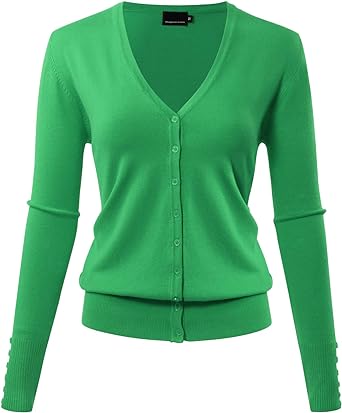 Photo 1 of Inadays Women's Lightweight V-Neck Cardigan Sweater Long Sleeve Button Down Classic Sweater Knit Cardigan XL