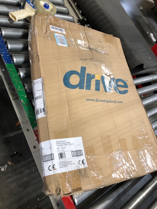 Photo 1 of Drive Medical 10210-1 Deluxe 2-Button Folding Walker with Wheels