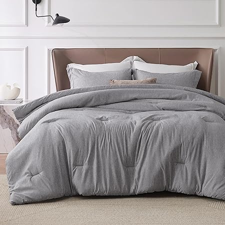 Photo 1 of Bedsure King Comforter Set - Dark Grey King Size Comforter, Soft Bedding for All Seasons, Cationic Dyed Bedding