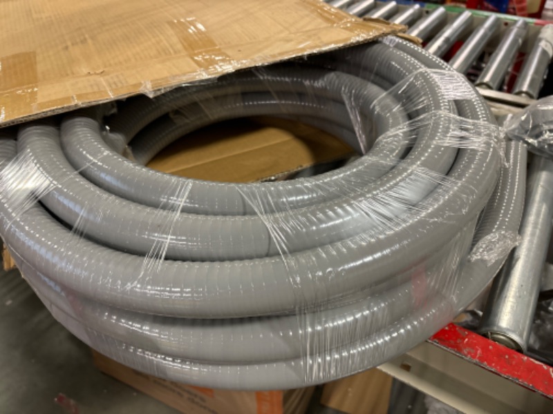 Photo 2 of 1-1/4inch 50FT Electrical Conduit Kit,with 4 Straight and 2 Angle Fittings Included,Flexible Non Metallic Liquid Tight Electrical Conduit(1-1/4" Dia, 50 Feet) 1-1/4IN,50FT