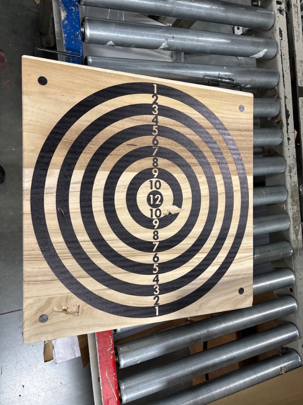 View 2 of Heavy Wooden Axe Throwing Target & Flying Knife Throwing Target with Handles Double Side