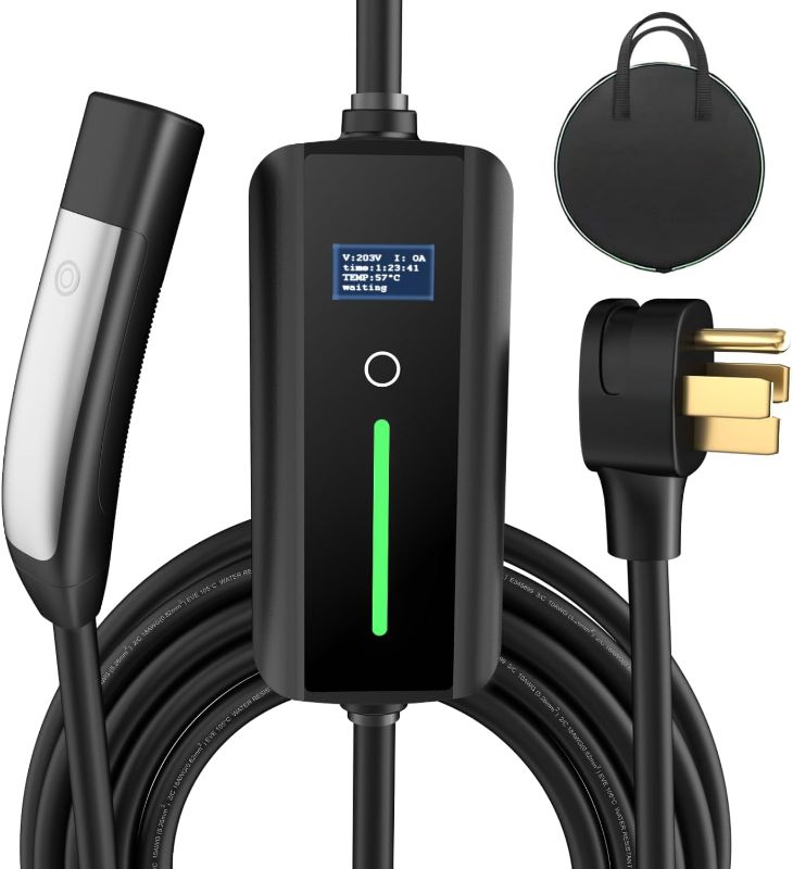 Photo 3 of Aiskooc 32Amp Level 2 Tesla Charger, NEMA 14-50 Plug, 240V Tesla Mobile Charger, 16ft Extension Cord, Portable EV Charger for Tesla Models 3/Y/S/X