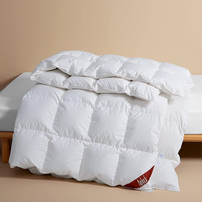 Photo 1 of *** USED COMFORTER NO STAINS ***

Airluck Luxury Feather Down Comforter Queen Full Size,Filled with Feather and Down,All Seasons White Bed Comforter,Fluffy Duvet Insert 90"x90"Ultra-Soft Down Proof Cotton Poly Cover