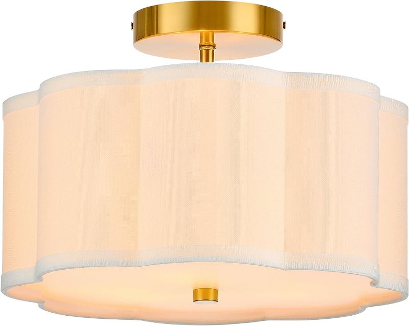 Photo 1 of ****FRAME ONLY**** 
SAMTEEN 16-Inch Gold Flush Mount Ceiling Light Modern 4-Light Crystal Ceiling Light Fixtures Luxury Flower-Shape Flush Mount Light for Bedroom Hallway Living Room