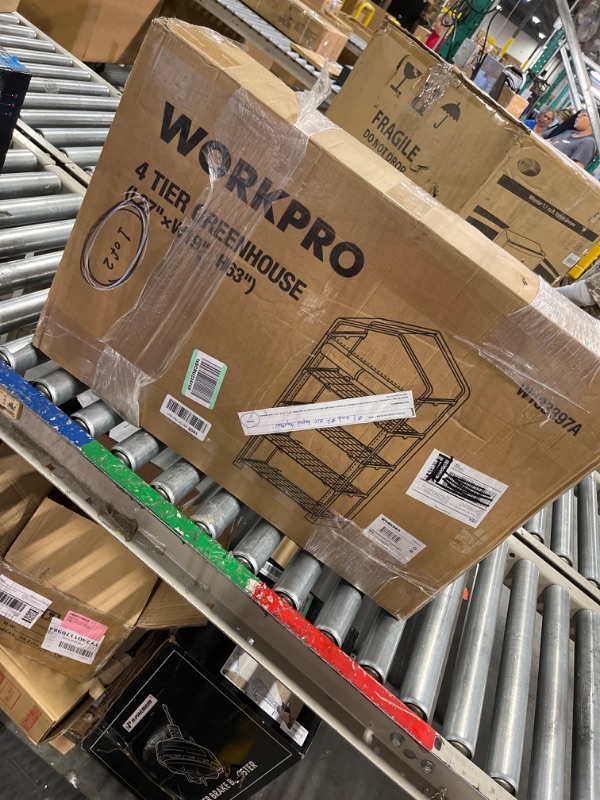 Photo 1 of WORKPRO Mini Greenhouse, 4-Tier Portable Rack Shelves Gardening Plant Green House for Outdoor & Indoor with Roll-Up Zipper Door, White - 27" L x 19" W x 63" H 27" L x 19" W x 63" H - 4 Tier