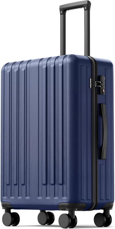 Photo 1 of 20 inch Carry-on Luggage Spinner Suitcase with Wheels Lightweight Luggage (Blue)
