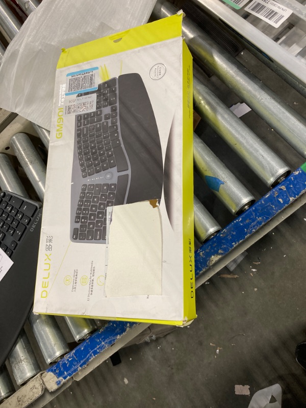 Photo 1 of DeLUX Wired Ergonomic Split Keyboard with Wrist Rest, [Standard Ergo] Keyboard Series with 2 USB Passthrough, Natural Typing Reducing Hand Pressure, 107 Keys for Windows and Mac OS (GM901U-Black)