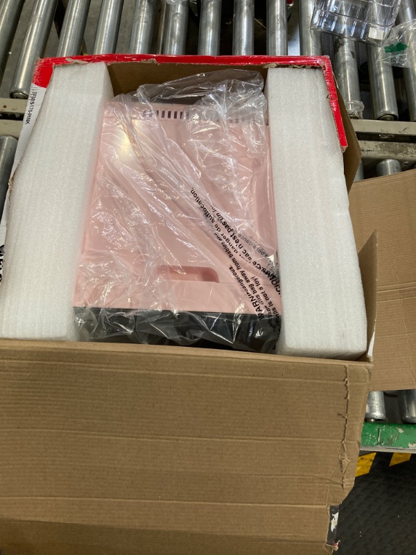 Photo 1 of FRIGIDAIRE EFMIS170-PINK Mini Portable Compact Personal Fridge, 6.5L Capacity, 9 Cans, Makeup, Skincare, Freon-Free & Eco Friendly, Includes Home Plug & 12V Car Charger, 2022 Version, Pink