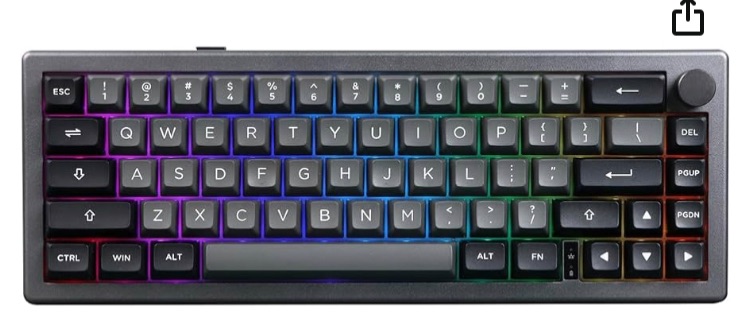 Photo 1 of Like New EPOMAKER EK68 65% Gasket NKRO Hot Swappable 2.4Ghz/Bluetooth 5.0/USB-C Wired Mechanical Gaming Keyboard with Knob, South-Facing LED, 3000mAh Battery, RGB Backlight for Win/Mac (Wisteria Linear Switch)