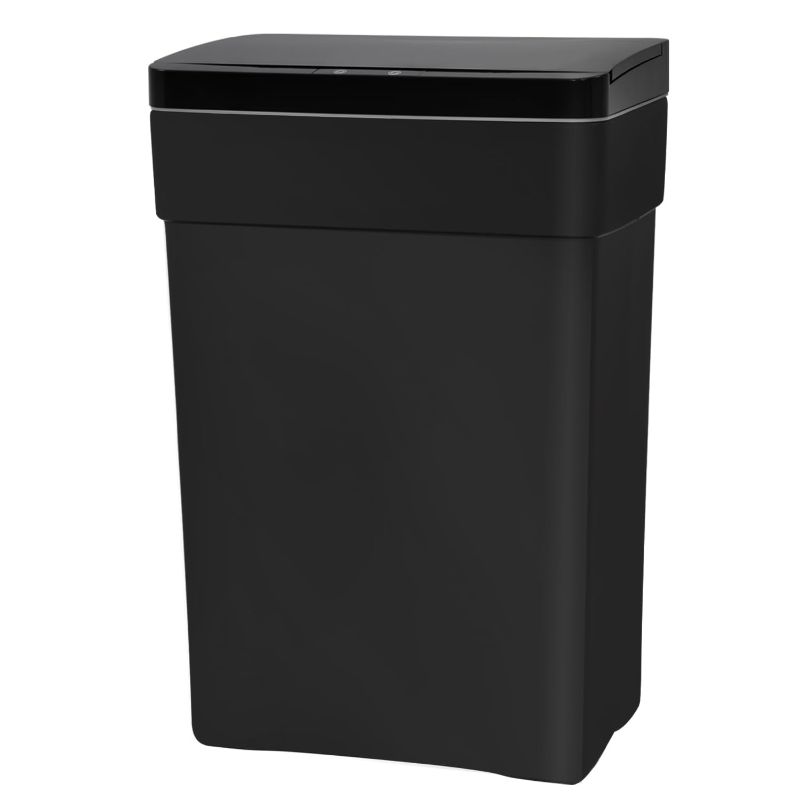 Photo 1 of (NON-REFUNDABLE) PayLessHere 13 Gallon 50 L Trash Can with Lid Plastic Kitchen Trash Bin Automatic Touch Free Motion Sensor Trash Can (1, Black)
