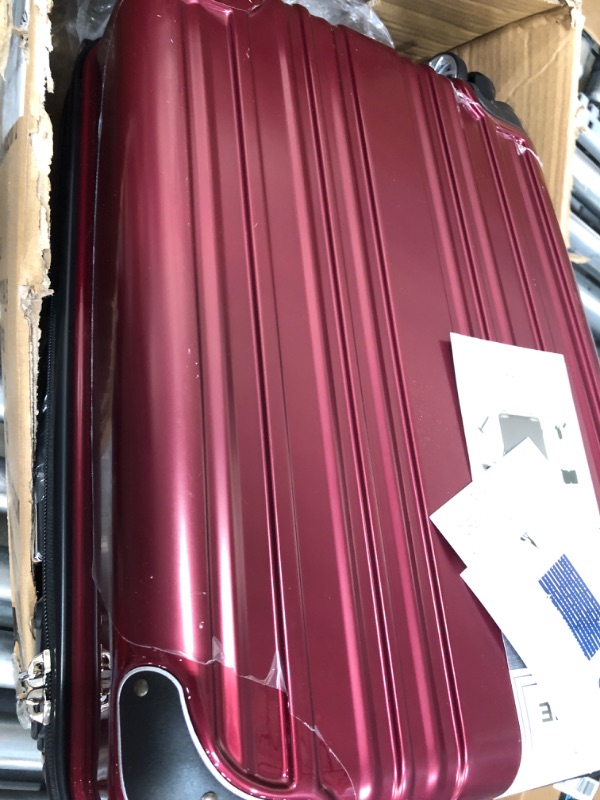 Photo 2 of Coolife Luggage Expandable(only 28") Suitcase PC+ABS Spinner 20in 24in 28in Carry on (wine wind new, S(20in)_carry on)