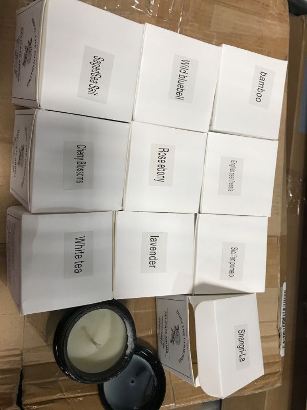 Photo 1 of 10 piece Glass Candle Jars with Lids Amber Round Candle Container Tins Canning Jars