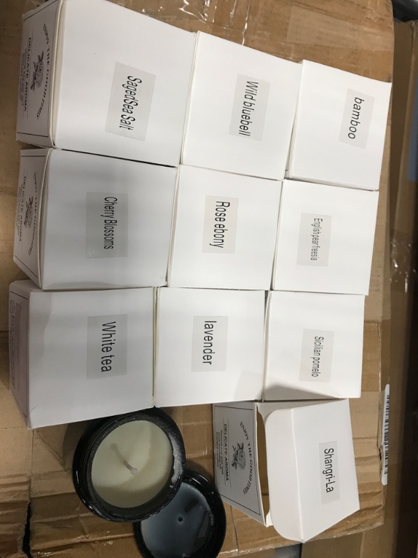 Photo 1 of 10 piece Glass Candle Jars with Lids Amber Round Candle Container Tins Canning Jars Mason Jar