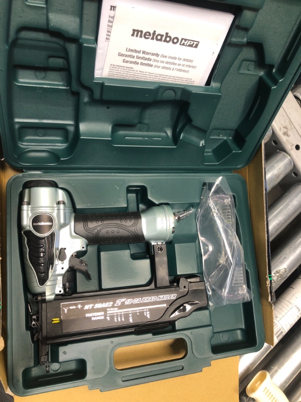 Photo 2 of Metabo HPT Brad Nailer Kit (NT50AE2) w/ Metabo HPT 2 Inch 18 Gauge Brad Finish Nails | 1,000 Count | 24108THPT w/ 2 Inch 18 GA Brad Nails (1,000)