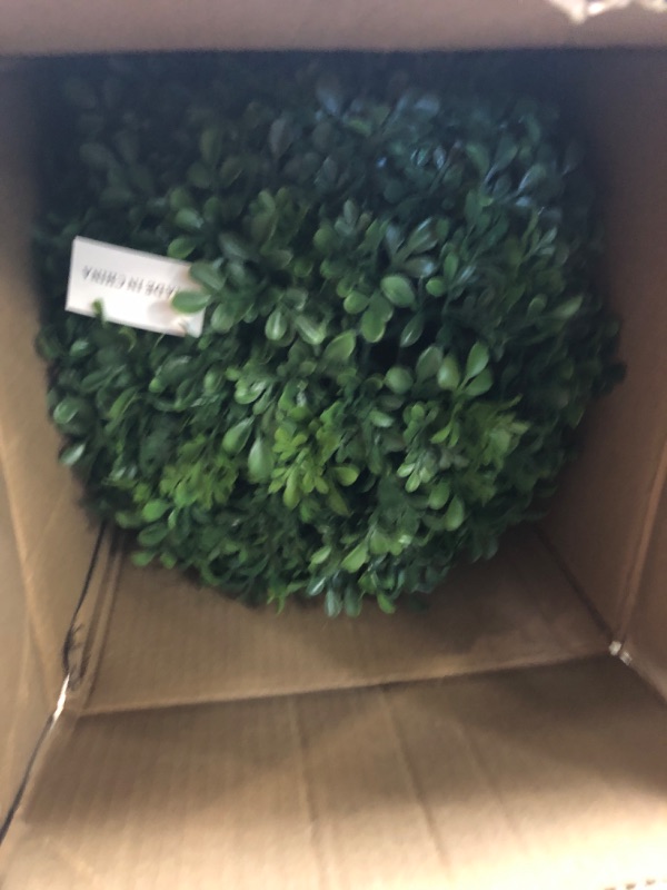Photo 1 of 23 in. Artificial Boxwood Ball Topiary
