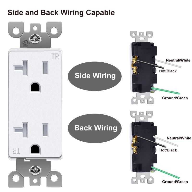 Photo 1 of **ONLY 5 COUNT** Leviton M02-T5825-Wmp 20a 125v White Decora Tamper Resistant Outlets 5 Count