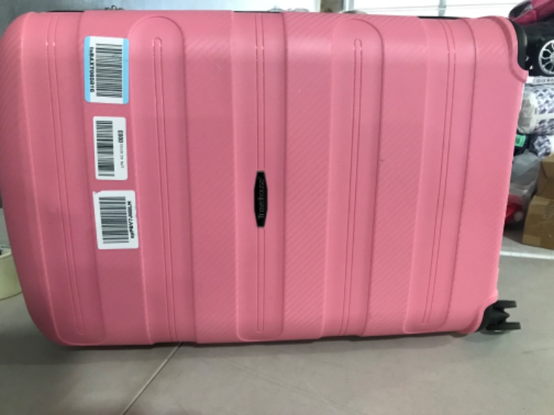 Photo 7 of ***MINOR DAMAGE TO MIDDLE SIZE ZIPPER*PICTURED*MINOR SCUFFS ON ALL***
Travelhouse Luggage Sets 3 Piece Suitcase Set, PP Hardshell Suitcase with Spinner Wheels, Lightweight Carry On Luggage with TSA Lock for Women Pink