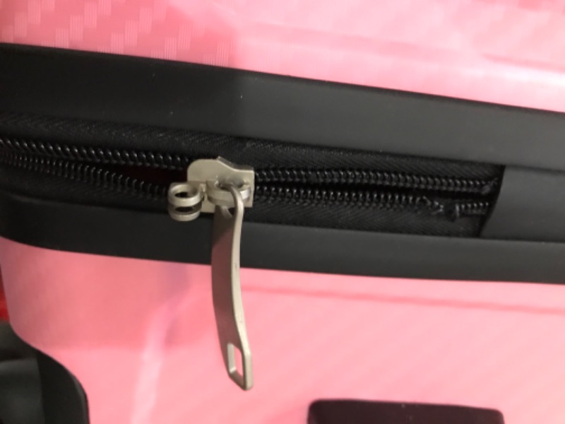 Photo 3 of ***MINOR DAMAGE TO MIDDLE SIZE ZIPPER*PICTURED*MINOR SCUFFS ON ALL***
Travelhouse Luggage Sets 3 Piece Suitcase Set, PP Hardshell Suitcase with Spinner Wheels, Lightweight Carry On Luggage with TSA Lock for Women Pink