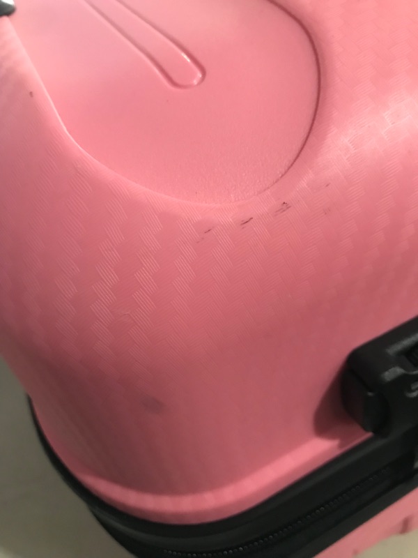 Photo 8 of ***MINOR DAMAGE TO MIDDLE SIZE ZIPPER*PICTURED*MINOR SCUFFS ON ALL***
Travelhouse Luggage Sets 3 Piece Suitcase Set, PP Hardshell Suitcase with Spinner Wheels, Lightweight Carry On Luggage with TSA Lock for Women Pink